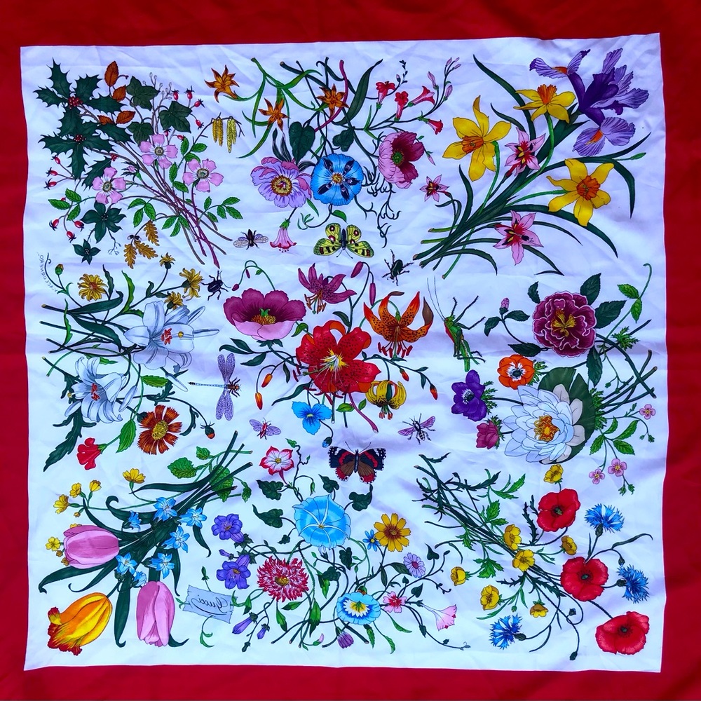 Gucci Flora floral silk scarf, vintage 1966